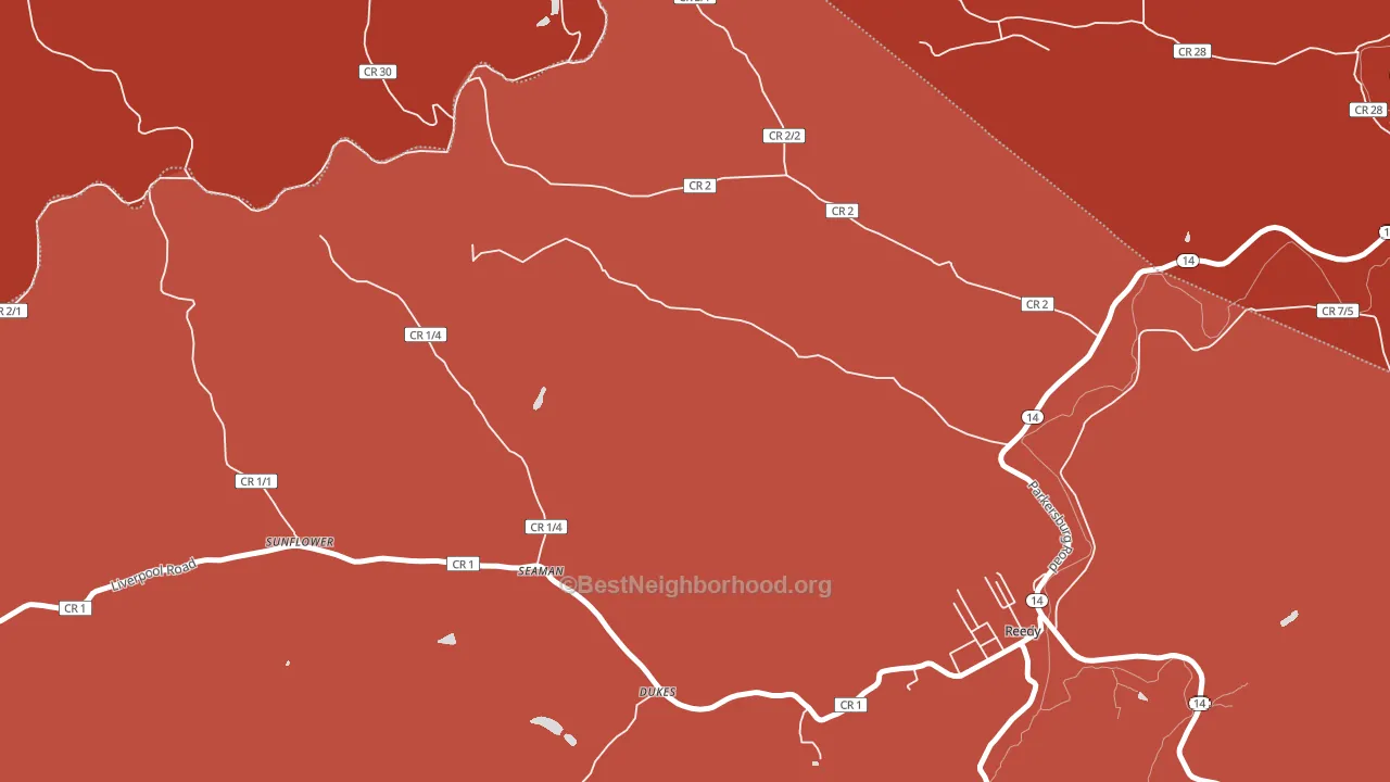 Seaman, WV block-group political-lean map