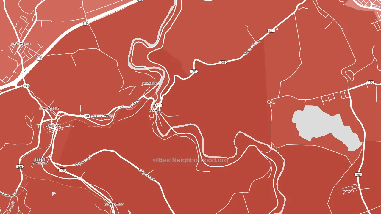 Seanor, PA block-group political-lean map