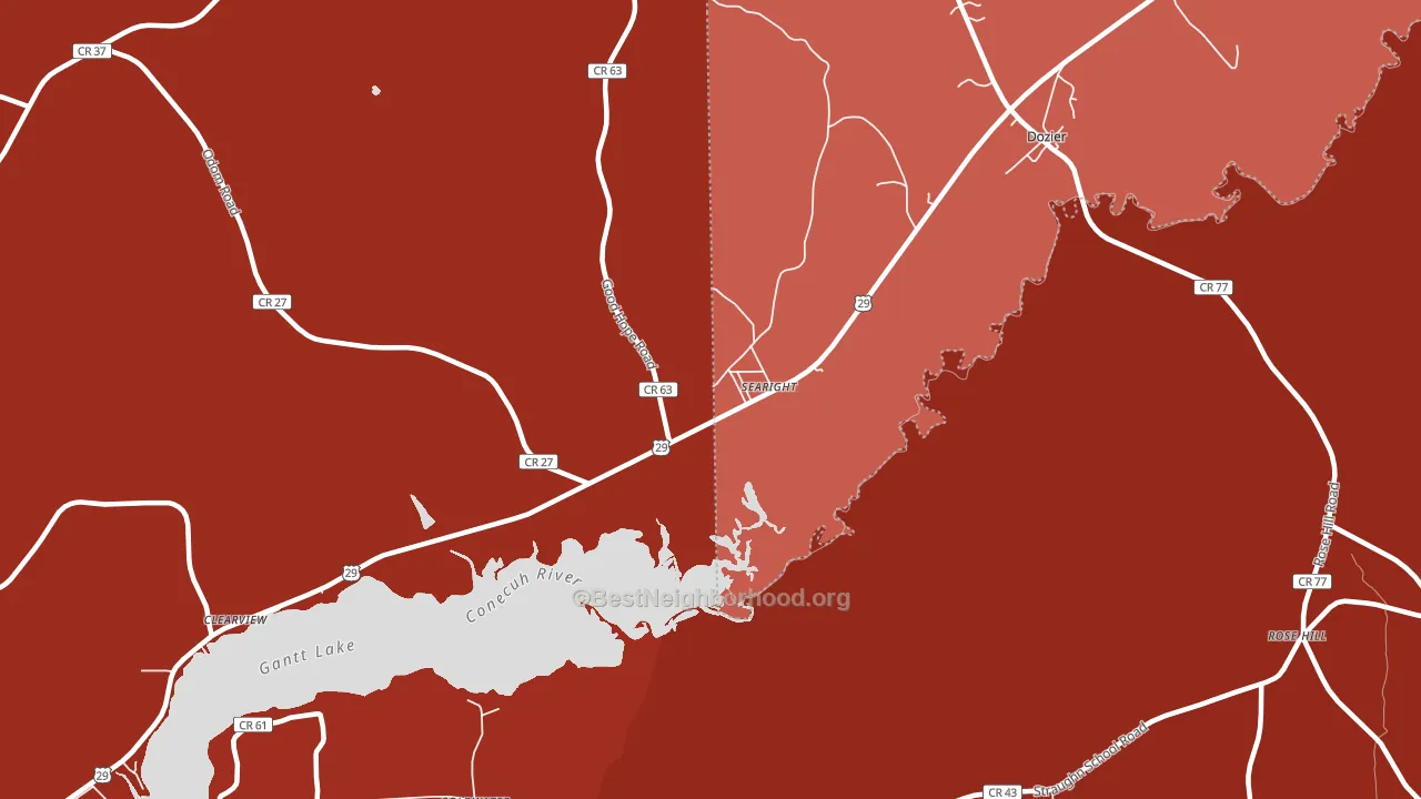 Searight, AL block-group political-lean map
