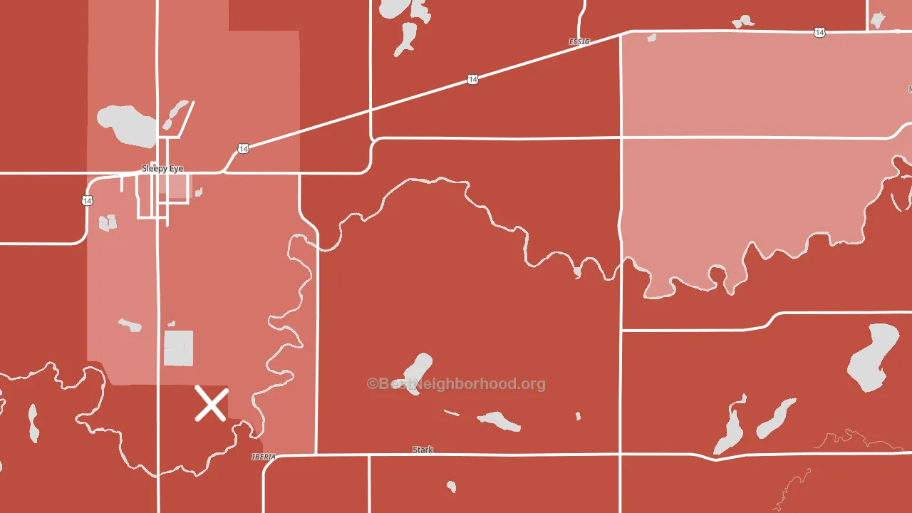 Searles, MN block-group political-lean map