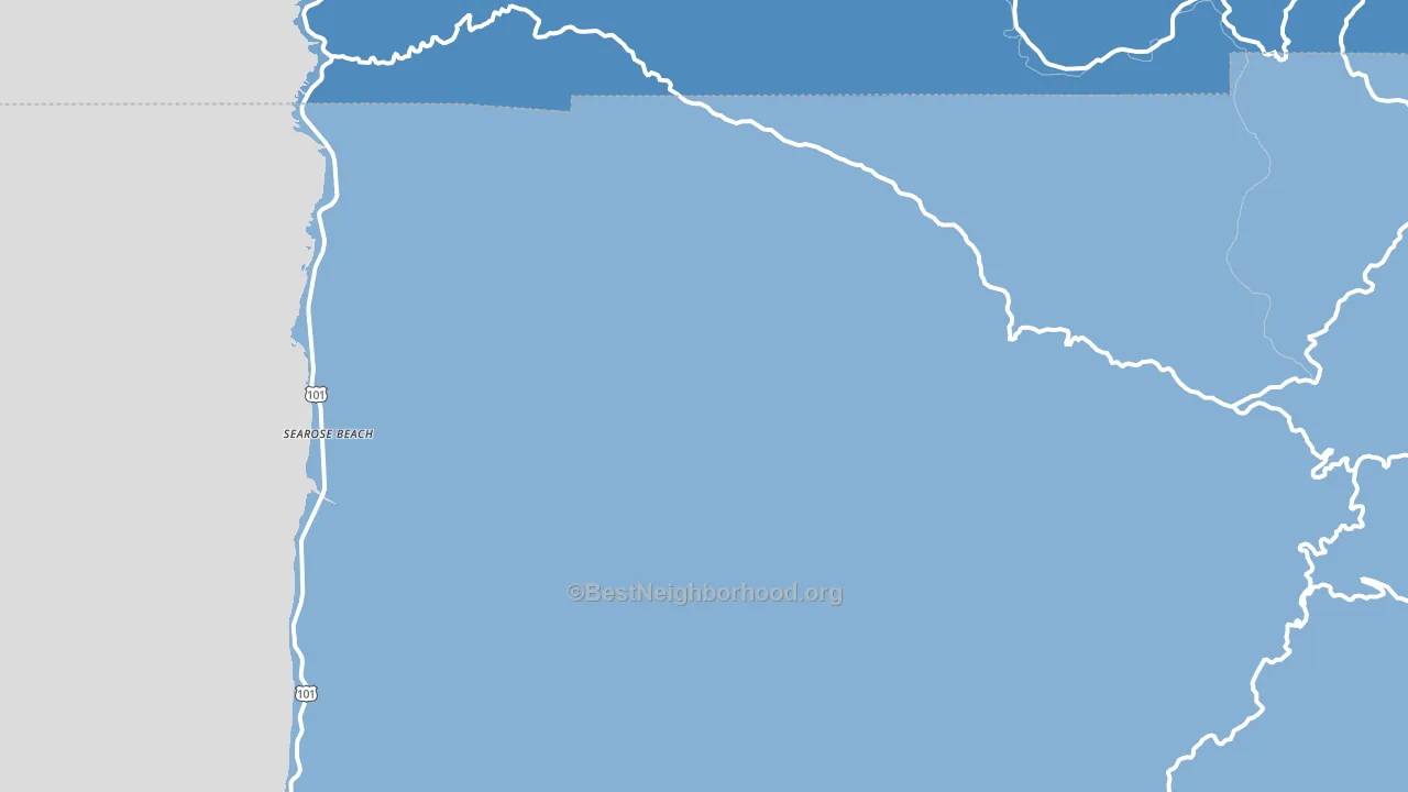 Searose Beach, OR block-group political-lean map