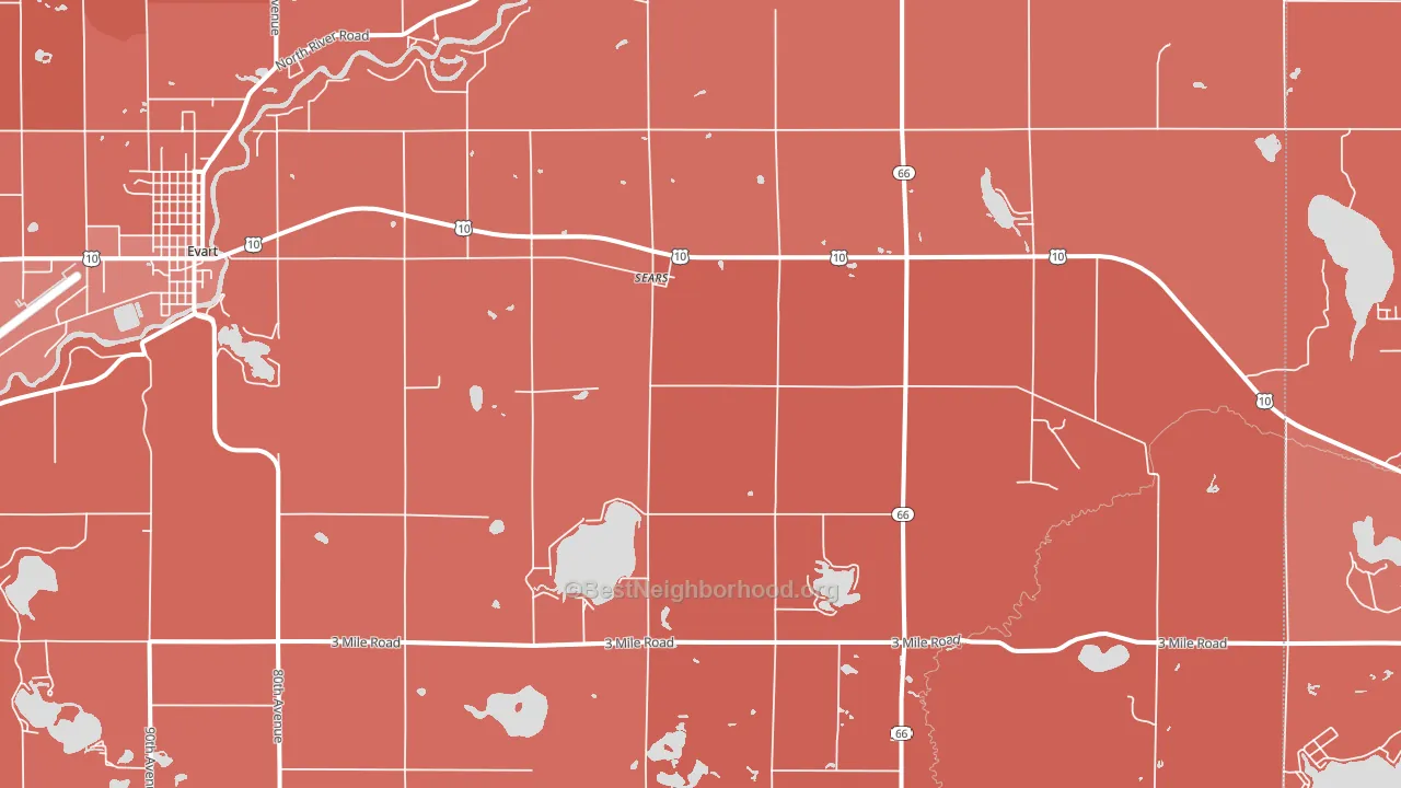 Sears, MI block-group political-lean map