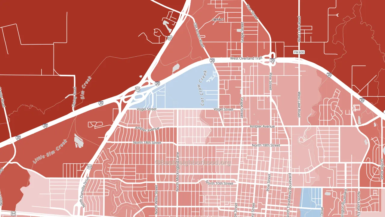 Sears Park Area, Abilene, TX block-group political-lean map