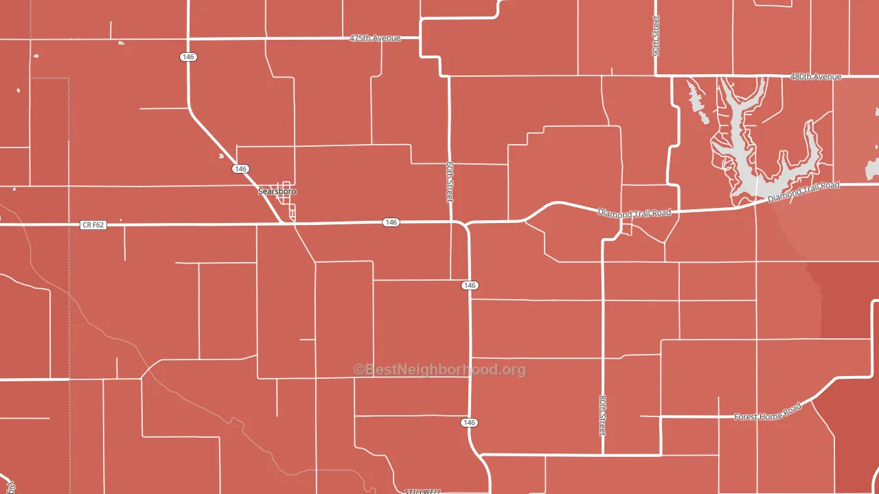 Searsboro, IA block-group political-lean map