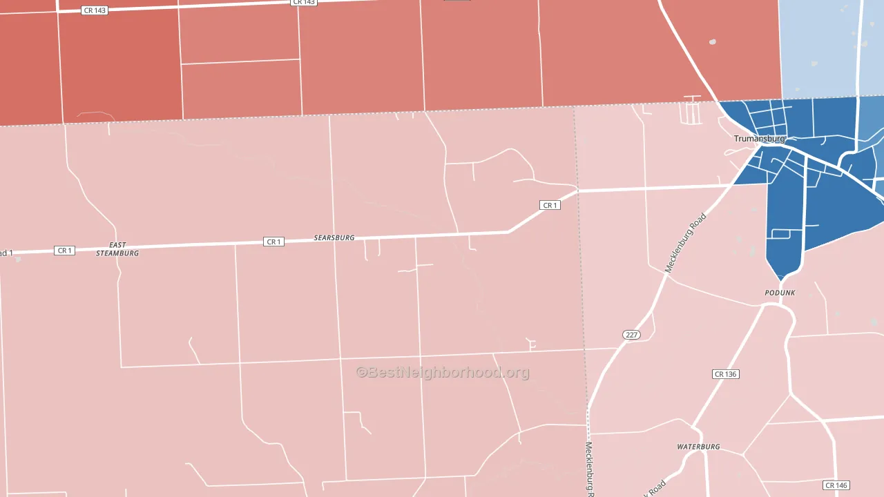Searsburg, NY block-group political-lean map