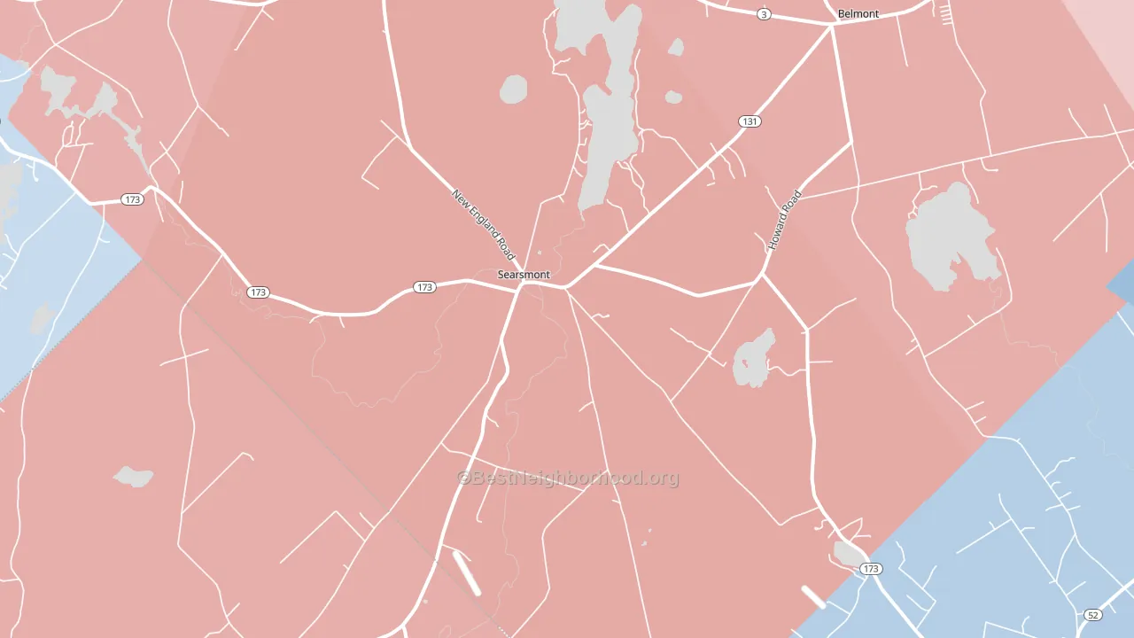 Searsmont, ME block-group political-lean map