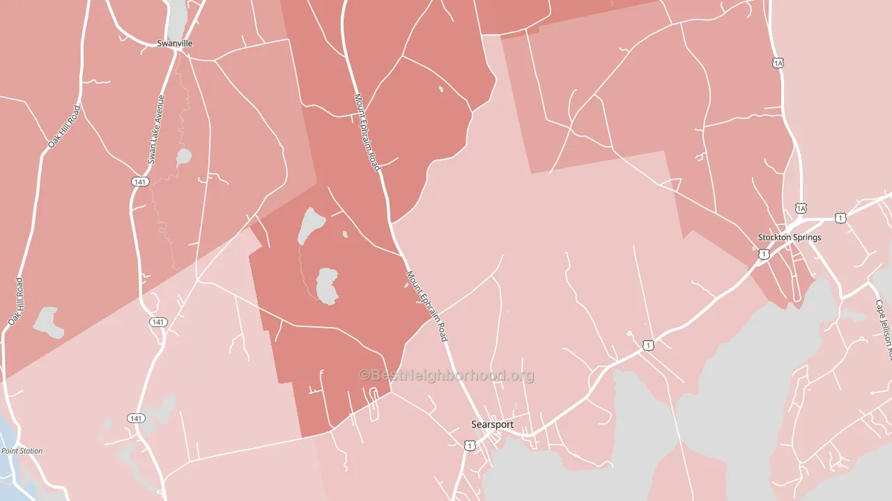 Searsport, ME block-group political-lean map