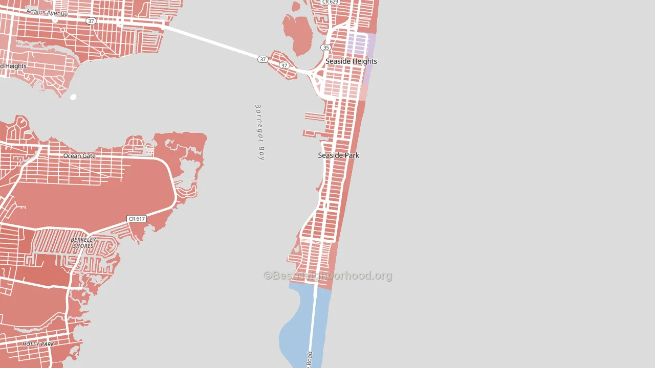 Seaside Park, NJ block-group political-lean map