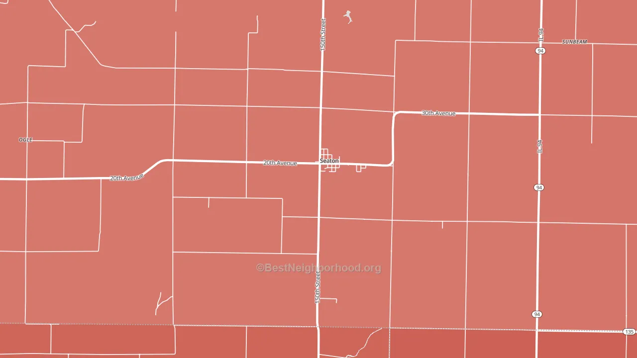 Seaton, IL block-group political-lean map