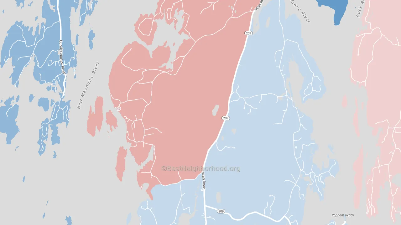 Sebasco Estates, ME block-group political-lean map