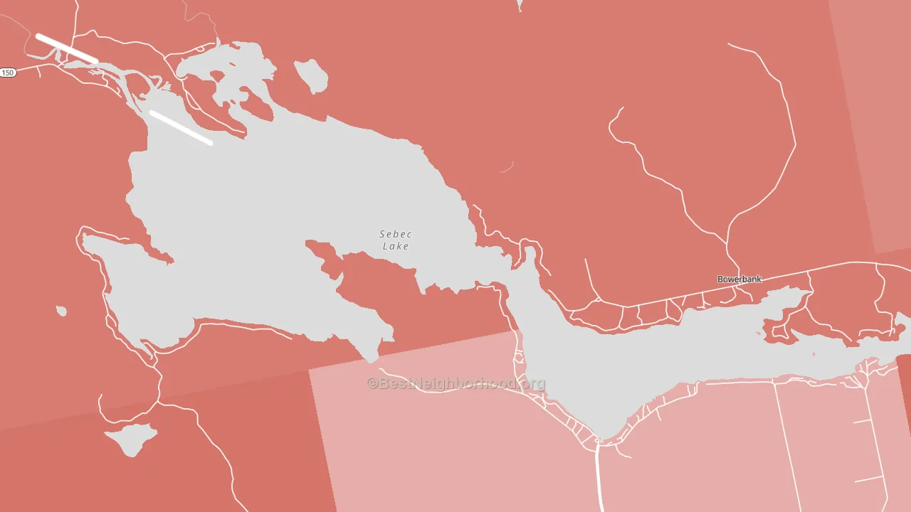 Sebec Lake, ME block-group political-lean map
