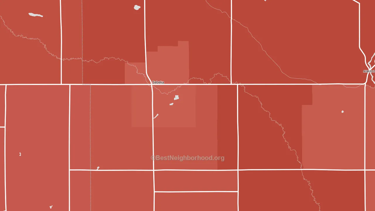 Sebeka, MN block-group political-lean map