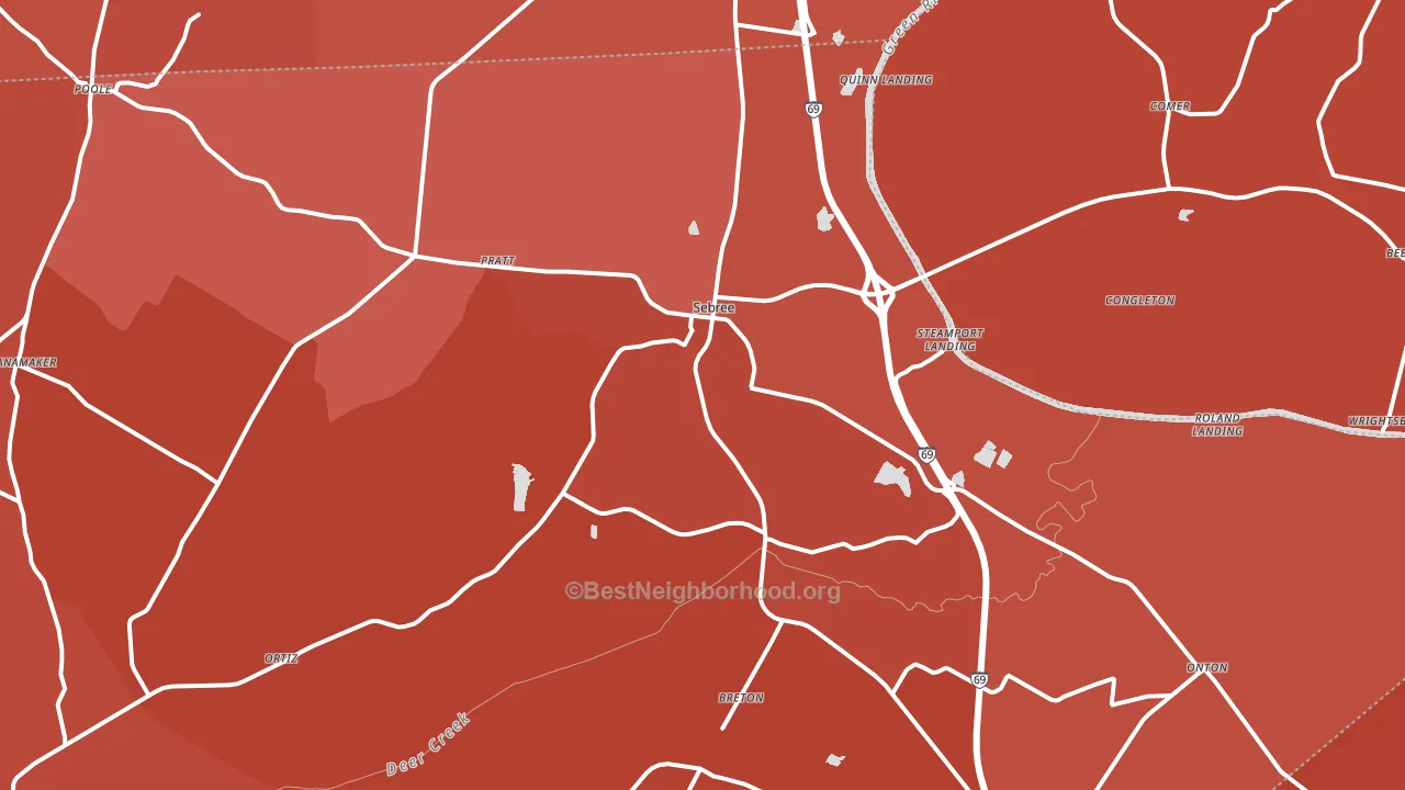 Sebree, KY block-group political-lean map