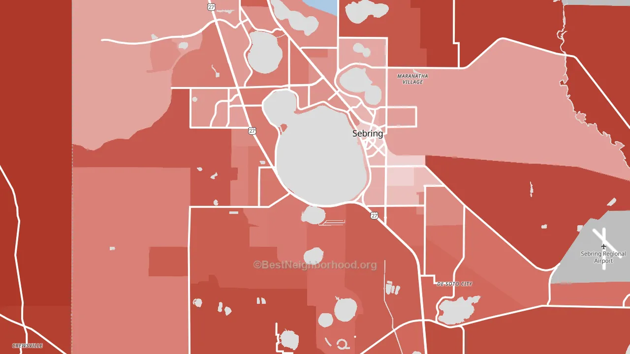 Sebring, FL block-group political-lean map