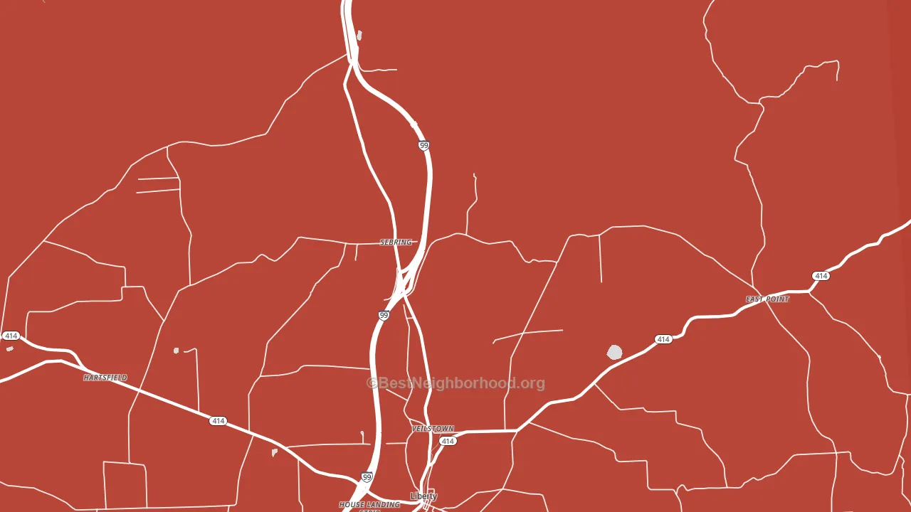 Sebring, PA block-group political-lean map