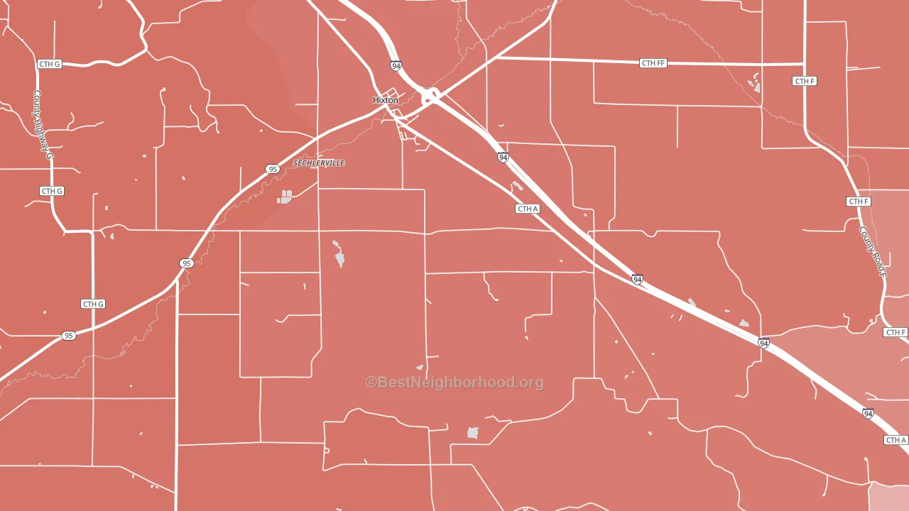 Sechlerville, WI block-group political-lean map