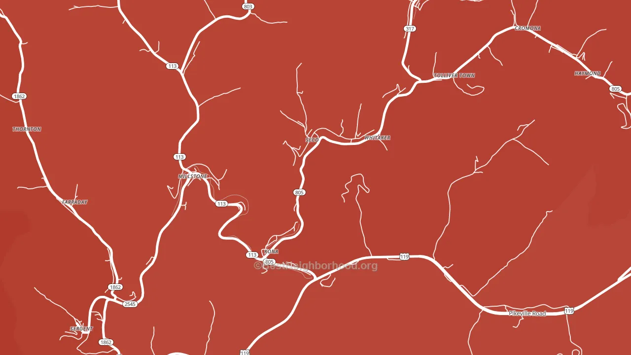 Seco, KY block-group political-lean map