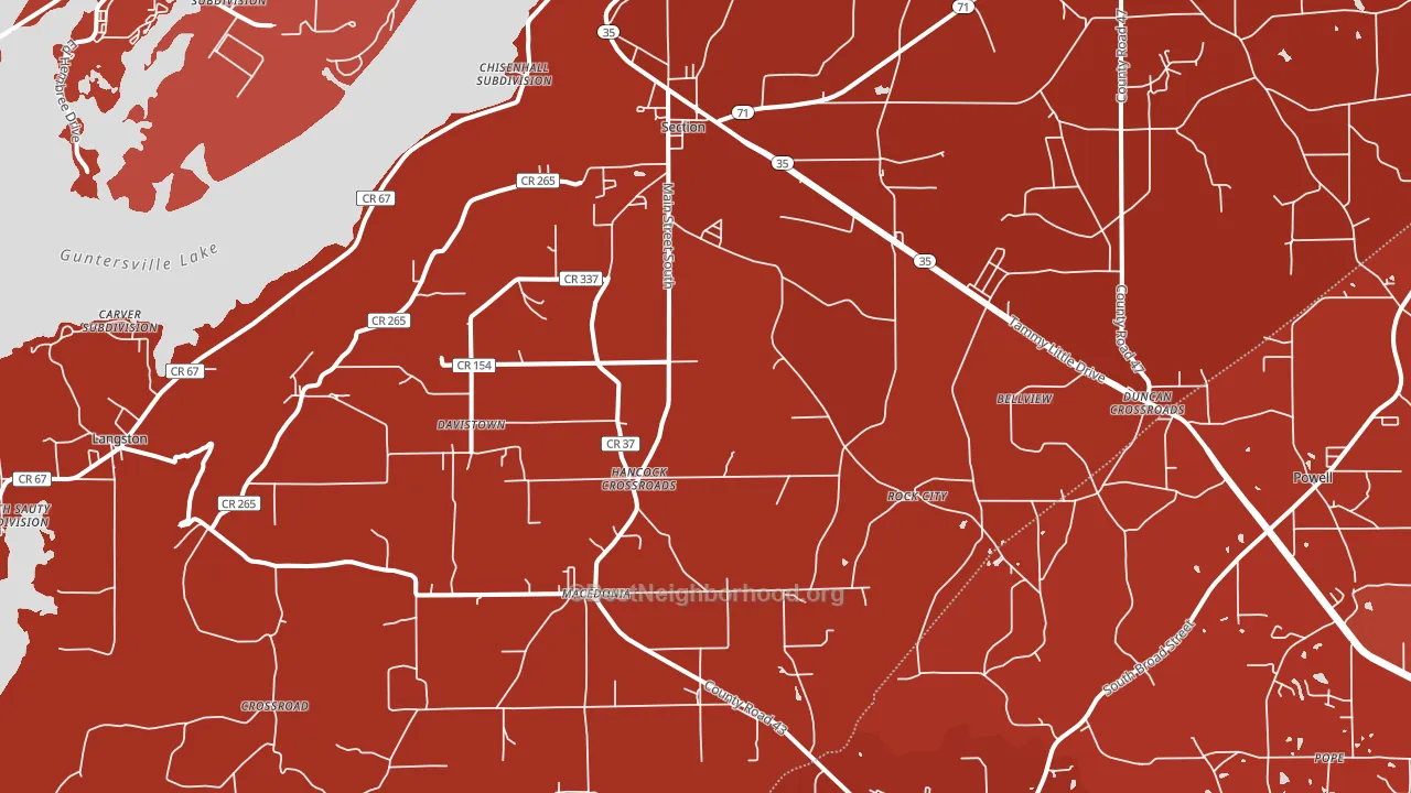 Section, AL block-group political-lean map