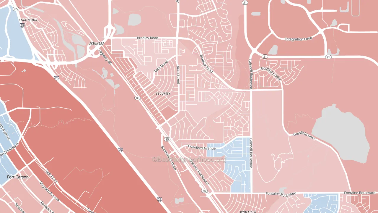 Security, Security-Widefield, CO block-group political-lean map