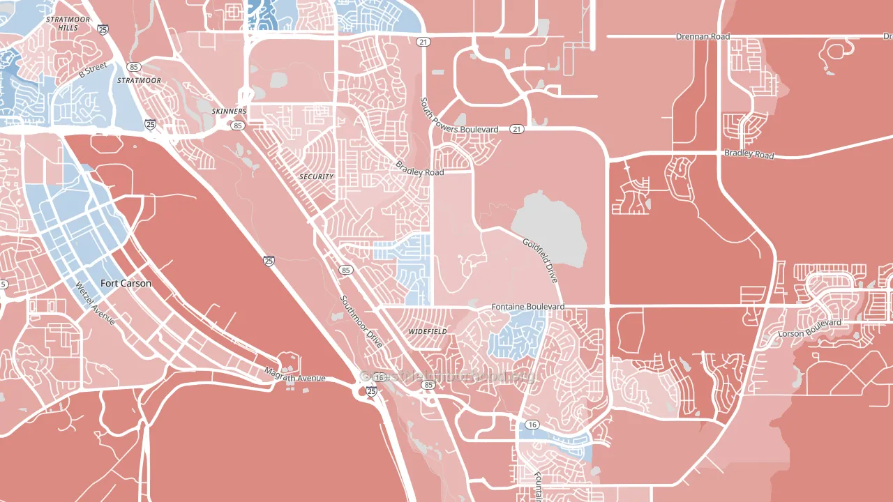 Security-Widefield, CO block-group political-lean map