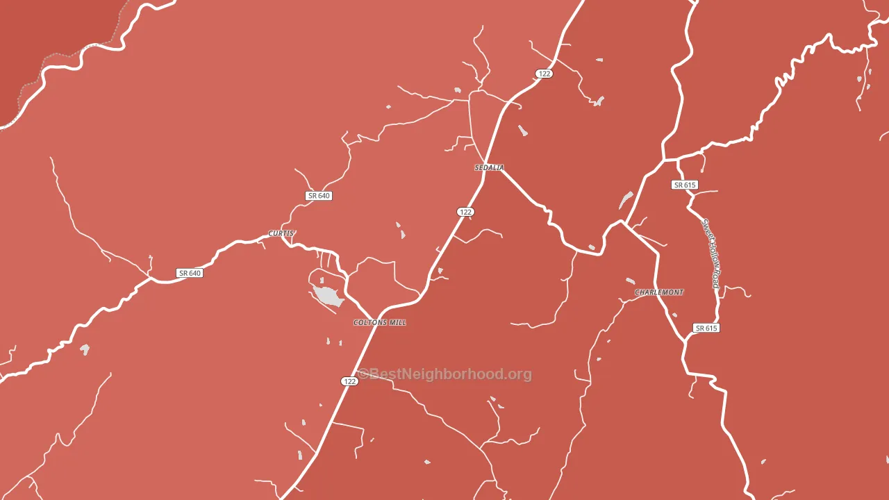 Sedalia, VA block-group political-lean map