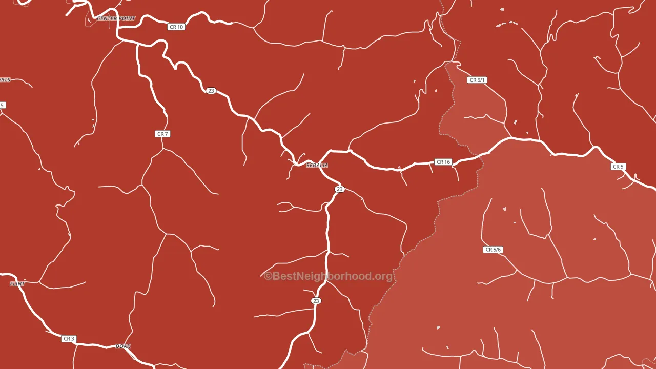 Sedalia, WV block-group political-lean map