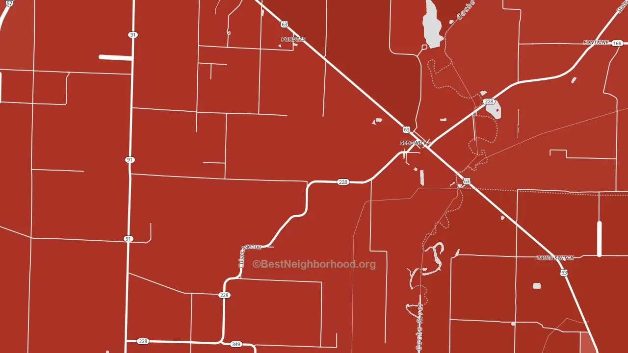 Sedgwick, AR block-group political-lean map