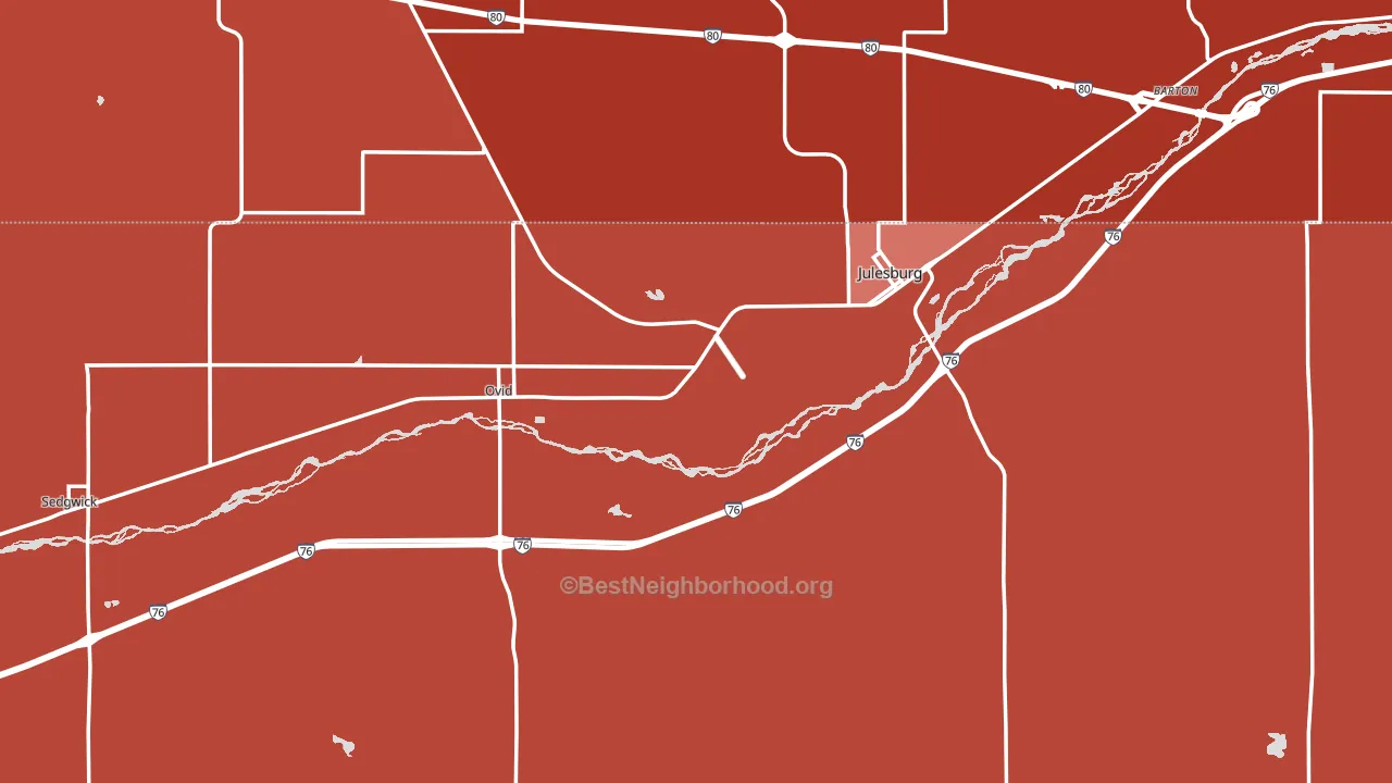 Sedgwick County, CO block-group political-lean map