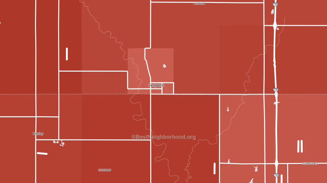 Sedgwick, KS block-group political-lean map