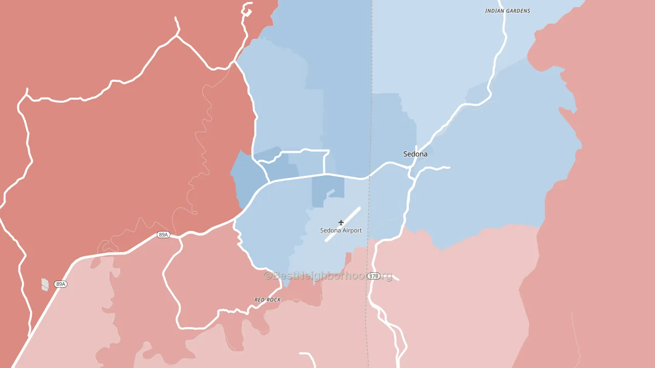 Sedona, AZ block-group political-lean map