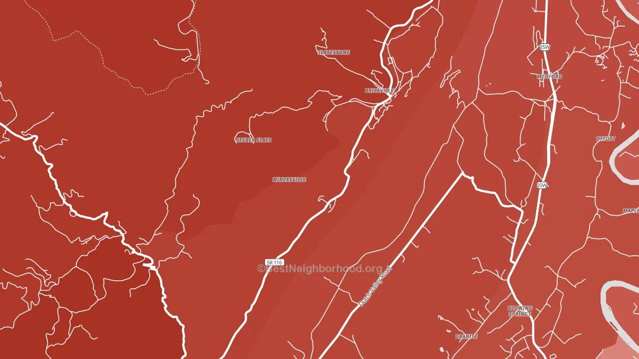Seeber Flats, TN block-group political-lean map