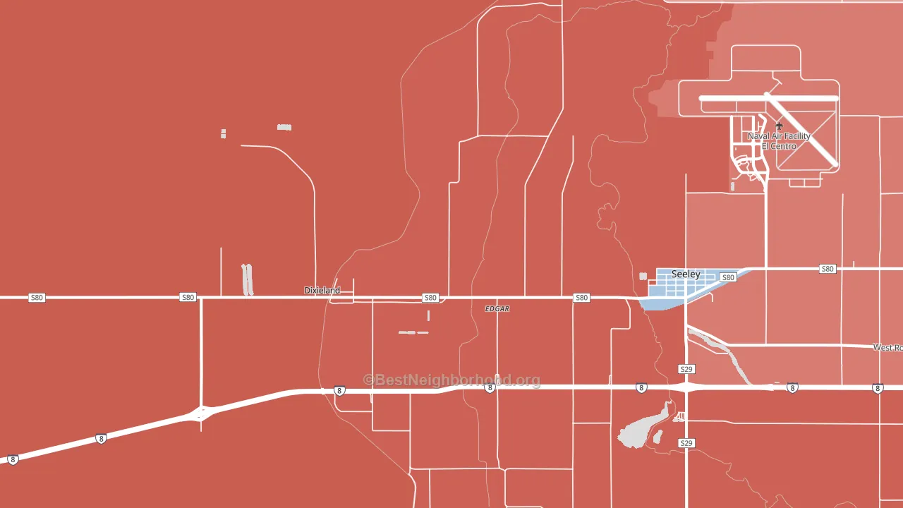 Seeley, CA block-group political-lean map