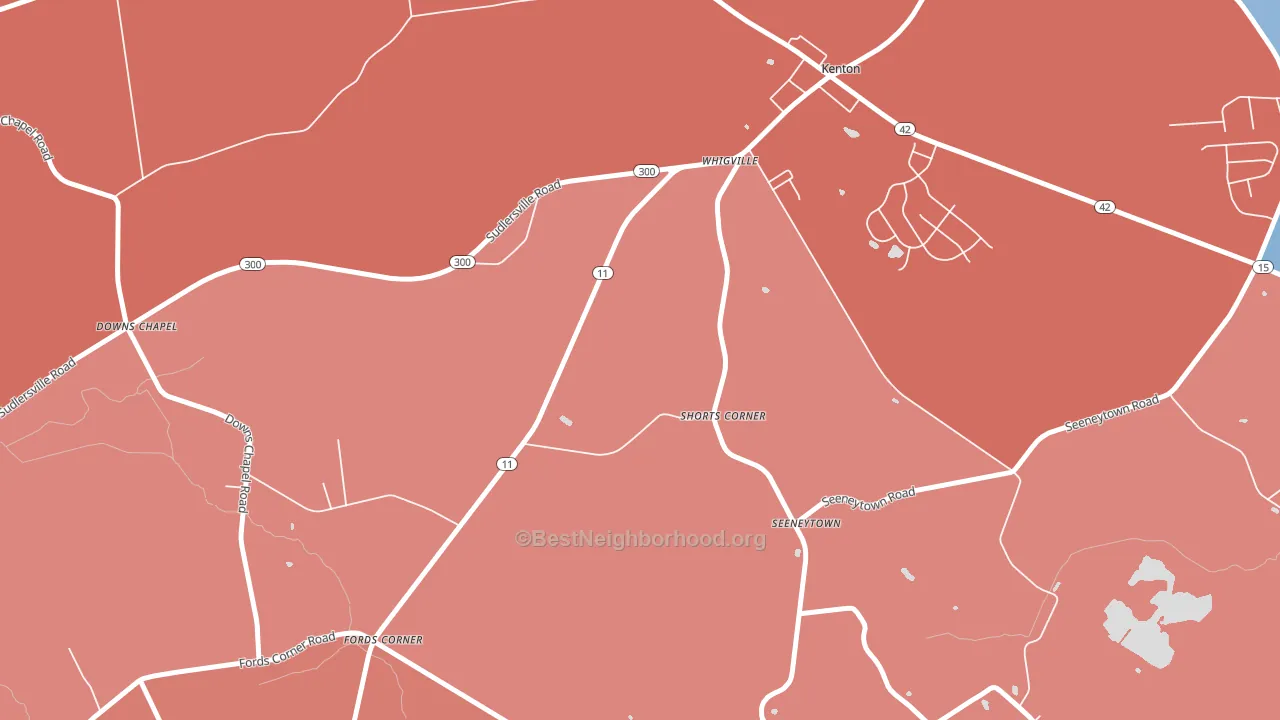 Seeneytown, DE block-group political-lean map