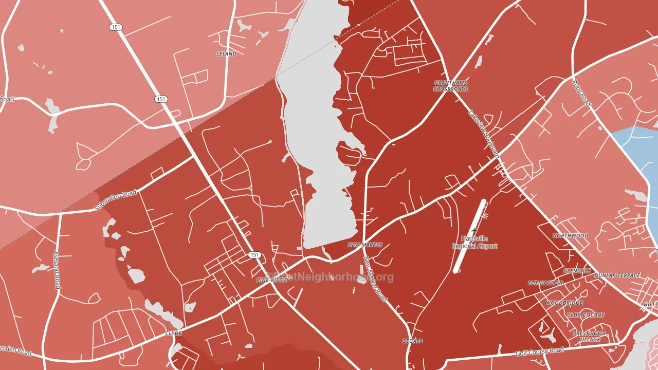 Segars, SC block-group political-lean map