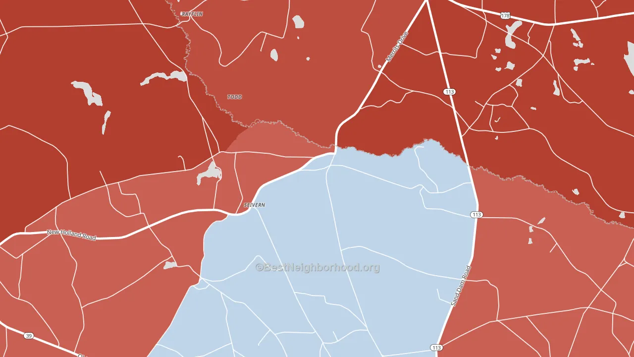 Seivern, SC block-group political-lean map