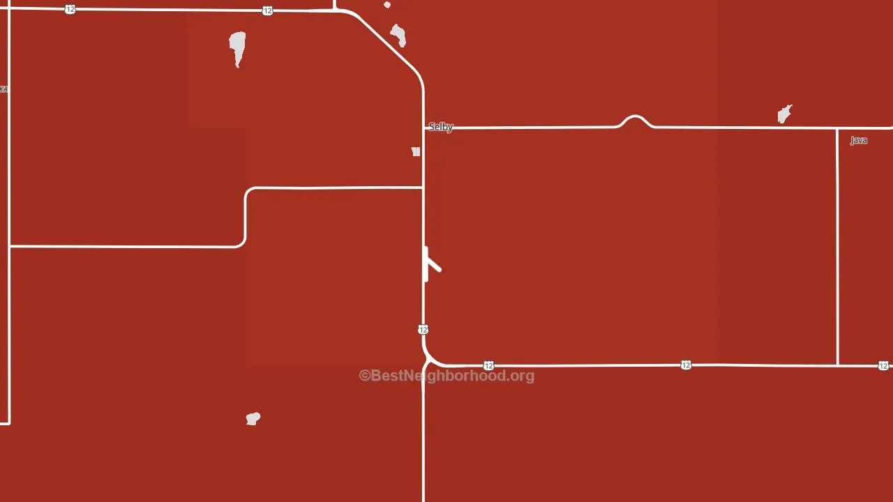 Selby, SD block-group political-lean map