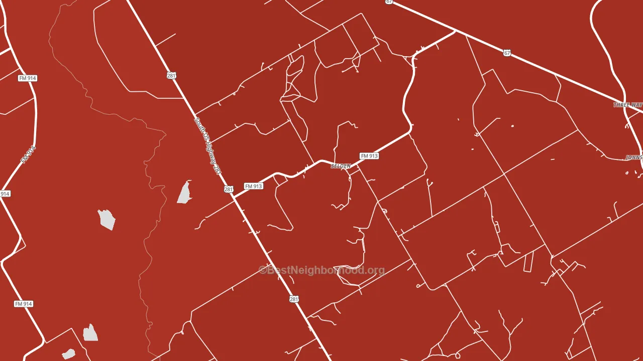 Selden, TX block-group political-lean map