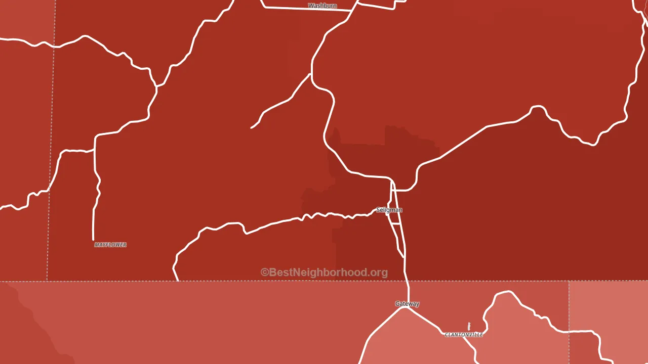 Seligman, MO block-group political-lean map