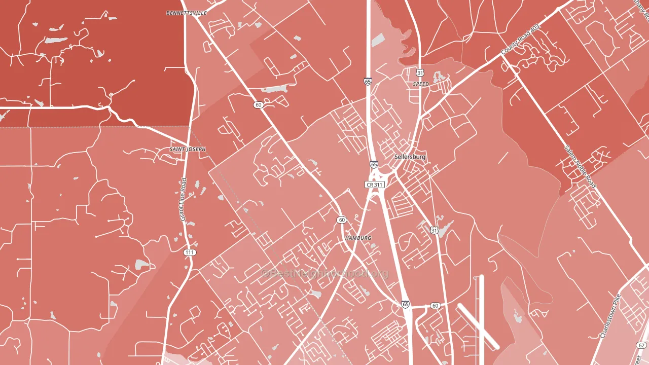 Sellersburg, IN block-group political-lean map
