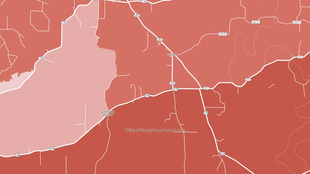 Selma, AR block-group political-lean map