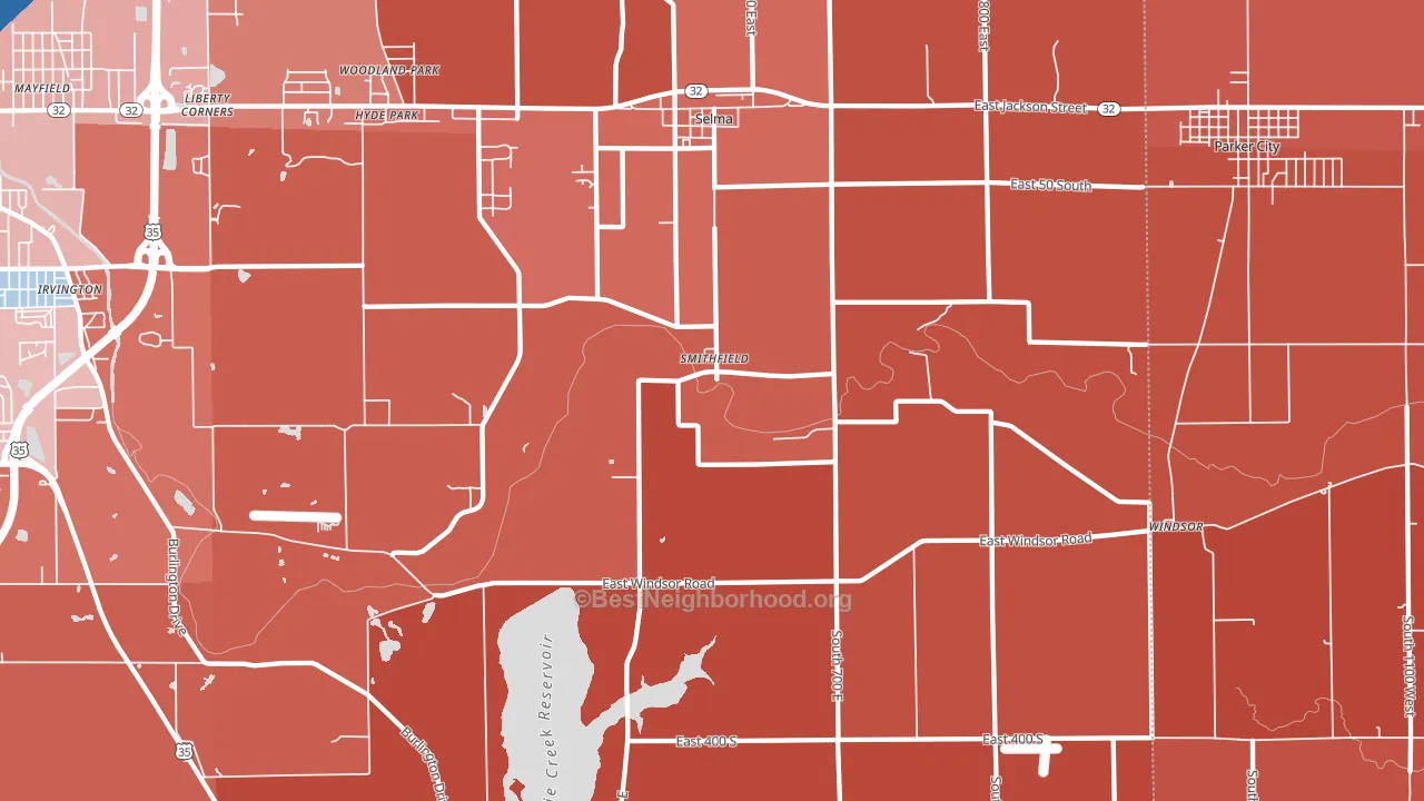 Selma, IN block-group political-lean map