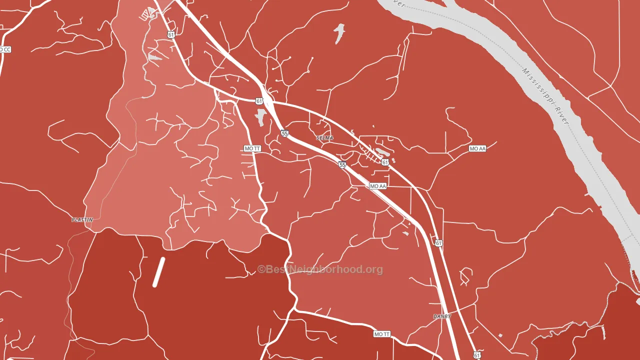 Selma, MO block-group political-lean map