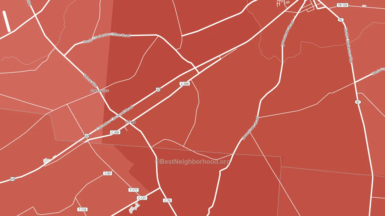 Selma, OH block-group political-lean map
