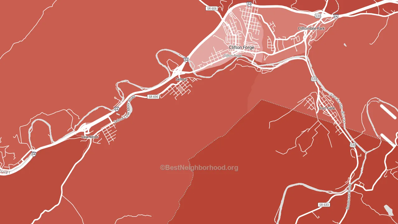 Selma, VA block-group political-lean map