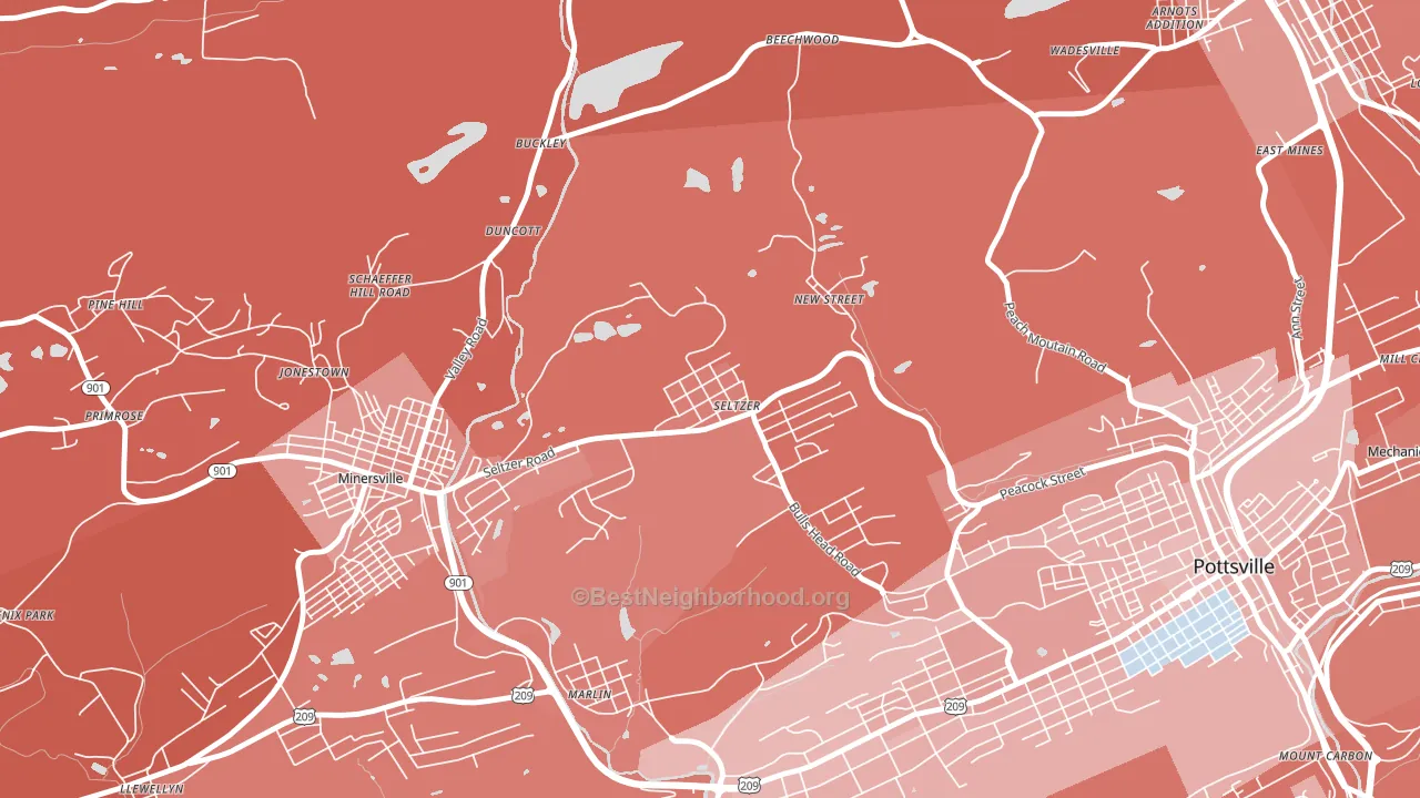 Seltzer, PA block-group political-lean map