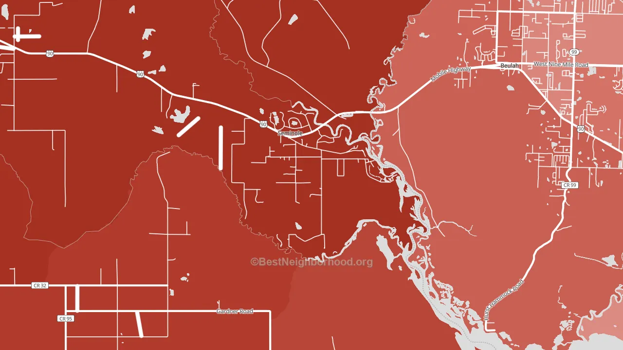 Seminole, AL block-group political-lean map