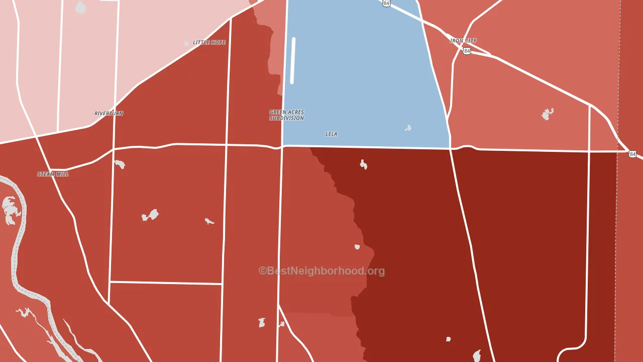Seminole County, GA block-group political-lean map