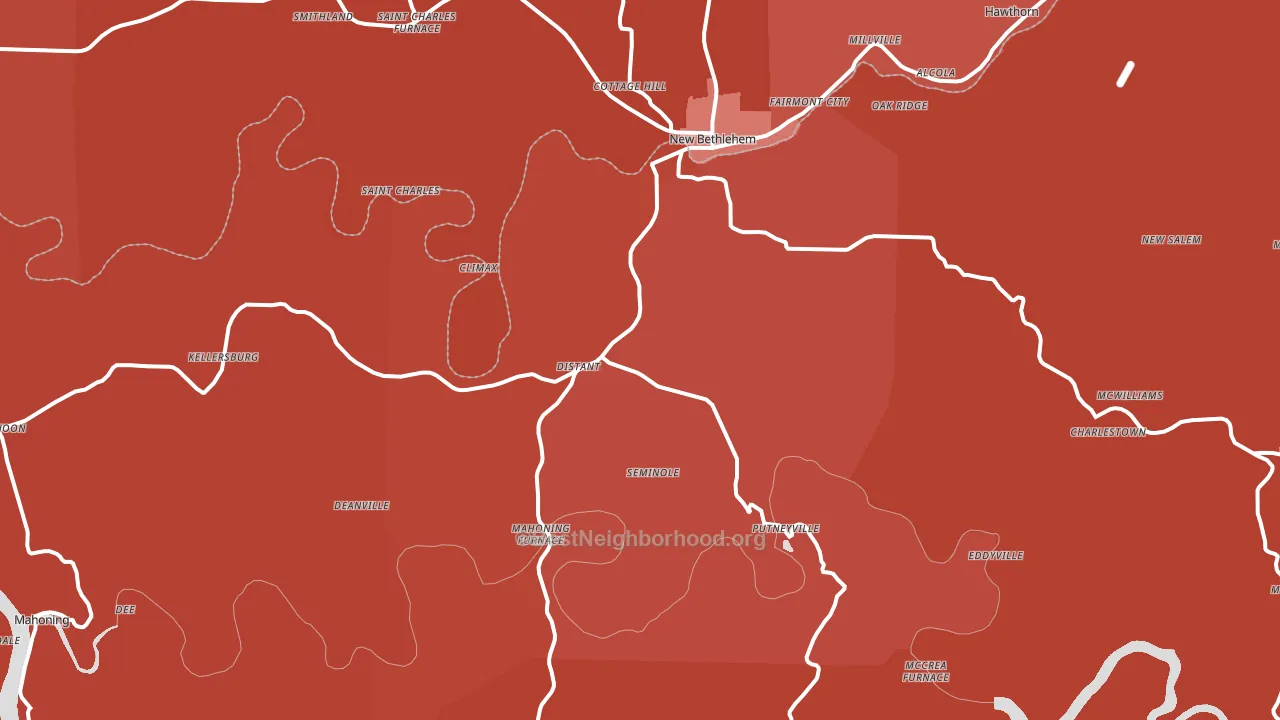 Seminole, PA block-group political-lean map