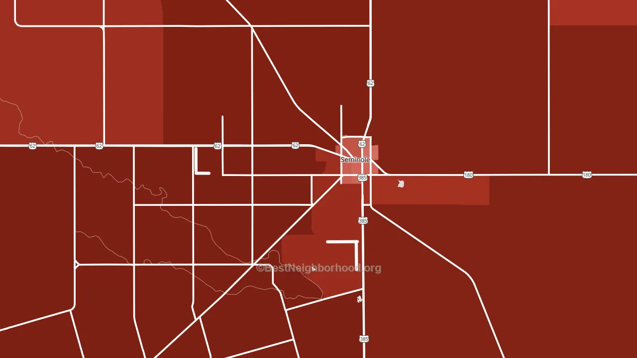 Seminole, TX block-group political-lean map