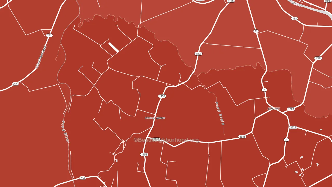 Semiway, KY block-group political-lean map